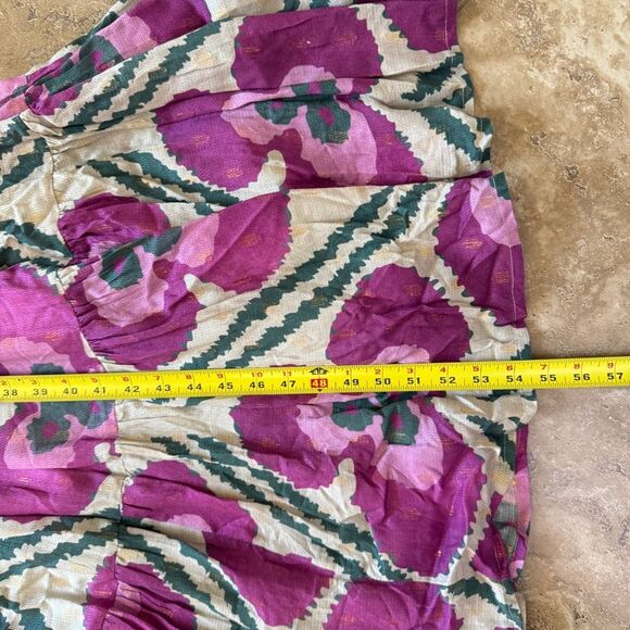 NWT Oliphant Smocked Top Maxi Dress Medium Patola Purple Long Sleeve Tuckernuck - Picture 16 of 16